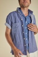 Indi + Ash REVERSIBLE LAKE CAMP OVERSHIRT french blue/natural