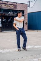 graphzero GZ-15SLSTSK-0608 15oz Kase (Skein) Dyed Slim Straight Jeans ID
