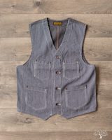 Iron Heart IHV-47-IND - 10.5oz Narrow Stripe Hickory Work Vest