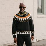 Stevenson Overall Co. Geometric Alpine Sweater Black FINAL SALE