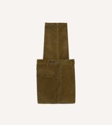 Drake's Olive Cotton Corduroy Field Games Trousers
