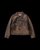Anachronorm COLOR DYED FRONT TUCK DENIM JACKET TYPE2 INDIGO×BROWN