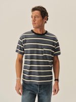 Buck Mason Tidepool Stripe Yuma Hemp Boxy Pocket Tee