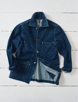 Drake's Stone Wash Selvedge Denim Five-Pocket Chore Jacket