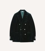 Drake's Green Velvet Double-Breasted Blazer