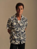 Buck Mason Island Blue Draped Linen Deuce Coupe Camp Shirt