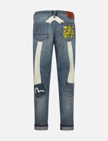 Evisu White Seagull Daicock Print Taper Fit Jeans #2017