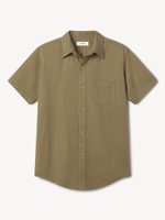 Buck Mason Dried Wheatgrass Draped Twill S/S One Pocket Shirt