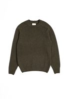 Blackhorse Lane Ateliers LAMBSWOOL CREW NECK JUMPER OLIVE