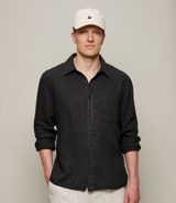 Merz b. Schwanen Relaxed Fit Linen Long Sleeve Shirt
