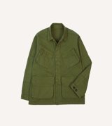 Drake's Olive Herringbone Cotton Jungle Jacket