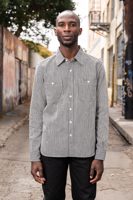 Iron Heart 8oz Herringbone Hickory Stripe Workshirt - IHSH-366-IND