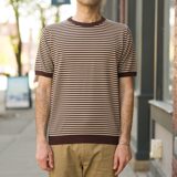 Mooncastle 12G Ice Cotton Border Short Sleeve Crewneck