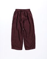 Anachronorm SULFUR DYED LINEN WIDE EASY PANTS BURGUNDY
