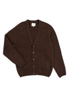 Blackhorse Lane Ateliers LAMBSWOOL 5 BUTTON CARDIGAN DARK BROWN