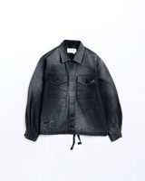 Anachronorm REMAKED HERRINGBONE MILITARY SHIRTS JACKET BLACK