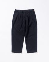Anachronorm HEAVY PIQUE 2 TUCK WIDE TROUSERS BLACK