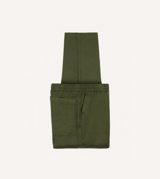 Drake's Olive Cotton Drawstring Trousers