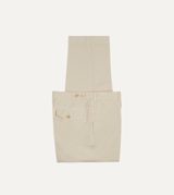 Drake's Ecru Cotton-Linen Games Trouser