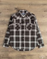 Iron Heart IHSH-439-BLK - 9oz Selvedge Flannel Check Western Shirt