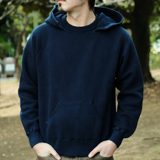 Okayama Denim OD+LW Indigo Dyed Super Fluffy Knit After Hood Sweatshirt