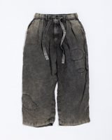 Anachronorm SULFUR DYED REMAKE LINEN WIDE EASY PANTS BLACK