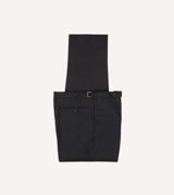 Drake's Black Irish Linen Single Pleat Trouser