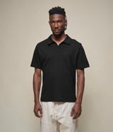 Merz b. Schwanen Linen-Cotton Relaxed Fit Short Sleeve Polo Shirt