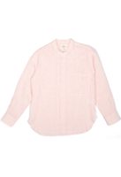 Blackhorse Lane Ateliers E13 IRISH LINEN COLLARLESS RED STRIPED SHIRT
