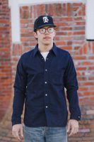 Samurai Sengen Indigo Jacquard Work Shirt