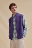Le Minor Gilet zippé violet Milano pour homme