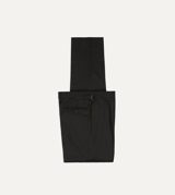 Drake's Black Barathea Wool Dinner Trousers