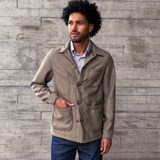 Epaulet Doyle Jacket Almond Herringbone Jacquard Cotton
