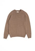 Blackhorse Lane Ateliers LAMBSWOOL CREW NECK JUMPER LIGHT BROWN