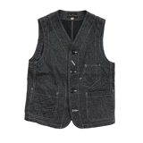 Dry Bones Black Chambray Work Vest