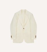 Drake's Ecru Irish Linen Tailored Jacket
