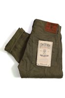 Oni Denim ONI246-OLOL 12oz weft and warp sulfur dyed olive Denim Neat Straight