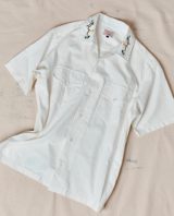 Drake's Mayumi Y. for Drake’s Embroidered Cotton-Linen Camp Collar Short Sleeve Shirt