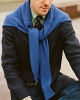 Drake's Navy Linen Blazer