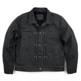 Freenote Cloth Riders Jacket Heavy Waxed Canvas Black Alpaca