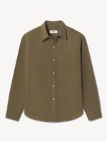 Buck Mason Soft Olive Pacific Twill Flannel Bd Shirt