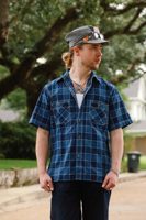 Sugar Cane Fiction Romance 5oz. Indigo Plaid Work Shirt
