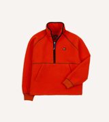 Drake's Orange Casentino Wool Half-Zip Pullover Fleece