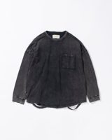 Anachronorm MOSS STITCH DAMAGED POCKET L/S T-S BLACK