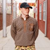 Brain Dead Hole Mock Neck Pullover