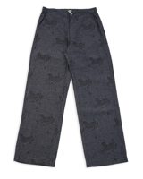 Black Sign Tiger & Crescent Moon Adjustable Waist Trousers