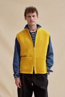 Le Minor Gilet zippé jaune Milano pour homme
