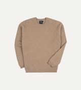 Drake's Oatmeal Cashmere Crew Neck Jumper