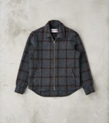 Outclass Italian Tweed Plaid Zip Overshirt