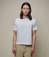 Merz b. Schwanen 2M15C Cropped Mid-Century Machine Refined Fit T-Shirt
